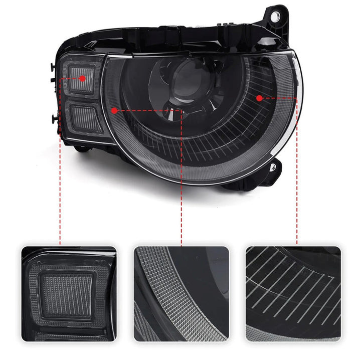 Car Craft Compatible With Range Land Rover Defender L663 Lr129997 2020+ Car Front Upgraded Head Light Lamp Xenon Headlight Retrofit Upgrade Modified Led Drl Hid - CAR CRAFT INDIA