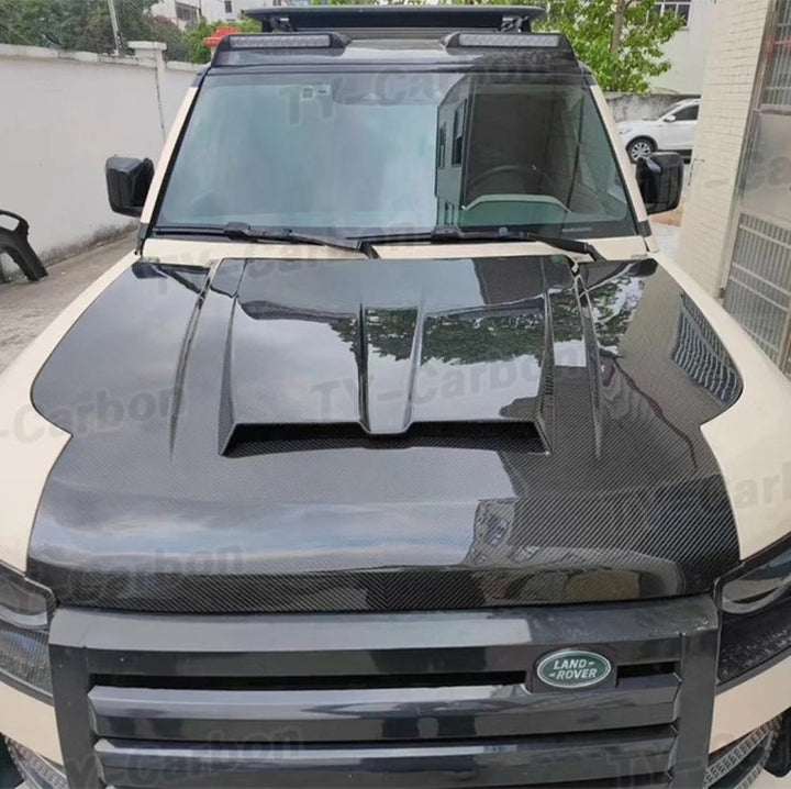 Car Craft Compatible With Range Land Rover Defender 90 110 130 L663 Lr129997 2020+ Front Hood Bonnet Carbon Fiber - CAR CRAFT INDIA