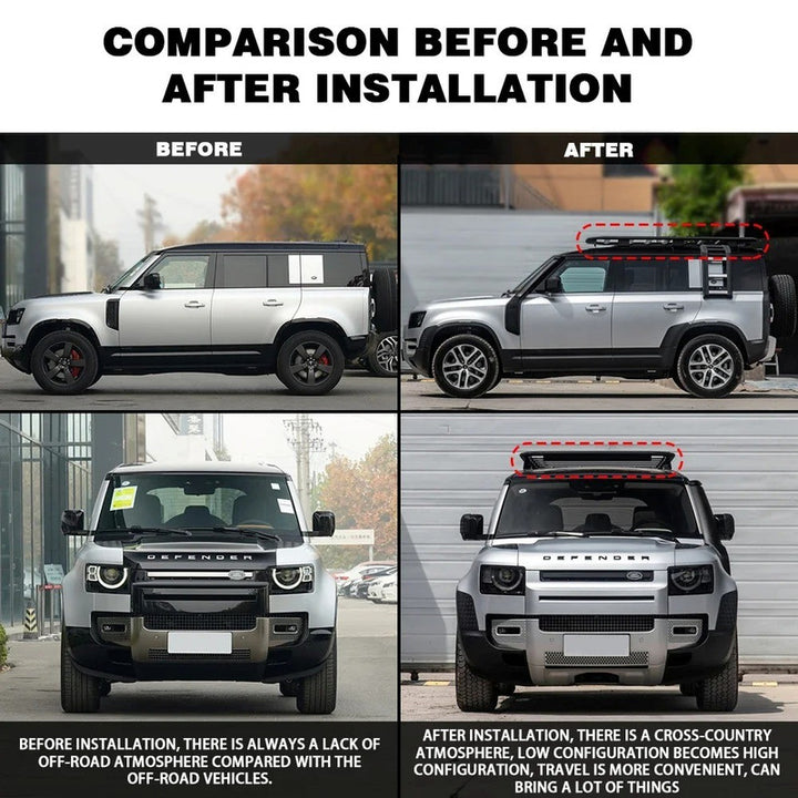 Car Craft Compatible With Range Land Rover Defender 110 L663 Lr129997 2020+ Roof Rail Rack Bars Luggage Rack Carrier Bar 4 Door 110 Black - CAR CRAFT INDIA