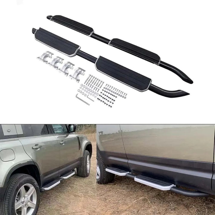 Car Craft Compatible With Range Land Rover Defender 110 L663 Lr129997 2020+ Non-slip Fixed Side Step Running Board Silver 4 Door - CAR CRAFT INDIA