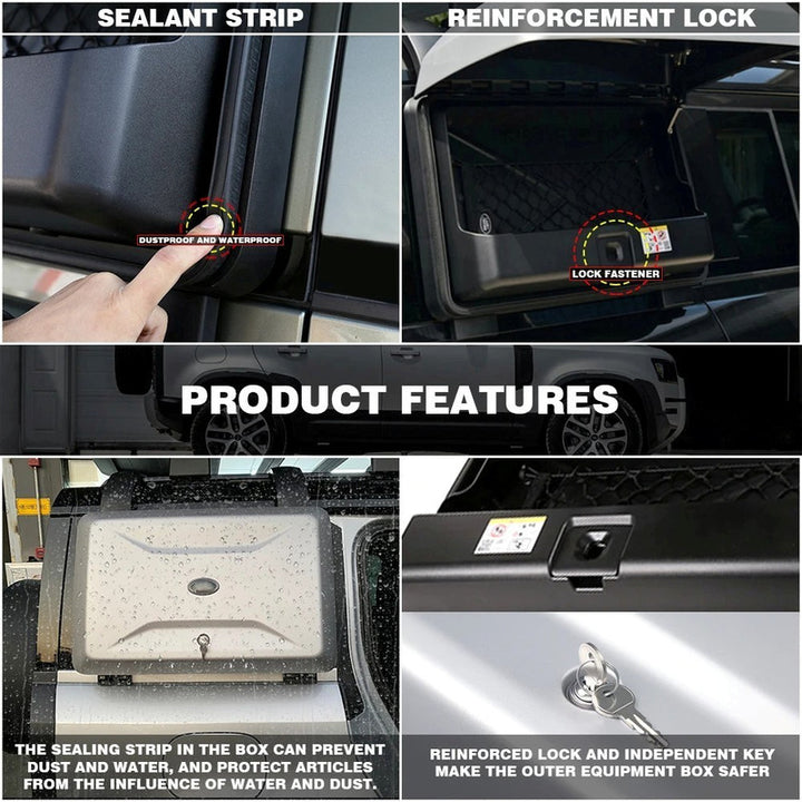 Car Craft Compatible With Range Land Rover Defender 90 110 L663 Lr129997 2020+ Side Window Schoolbag External Hanging Device Luggage Storage Box Toolbox Small Schoolbag Carbon Fiber - CAR CRAFT INDIA
