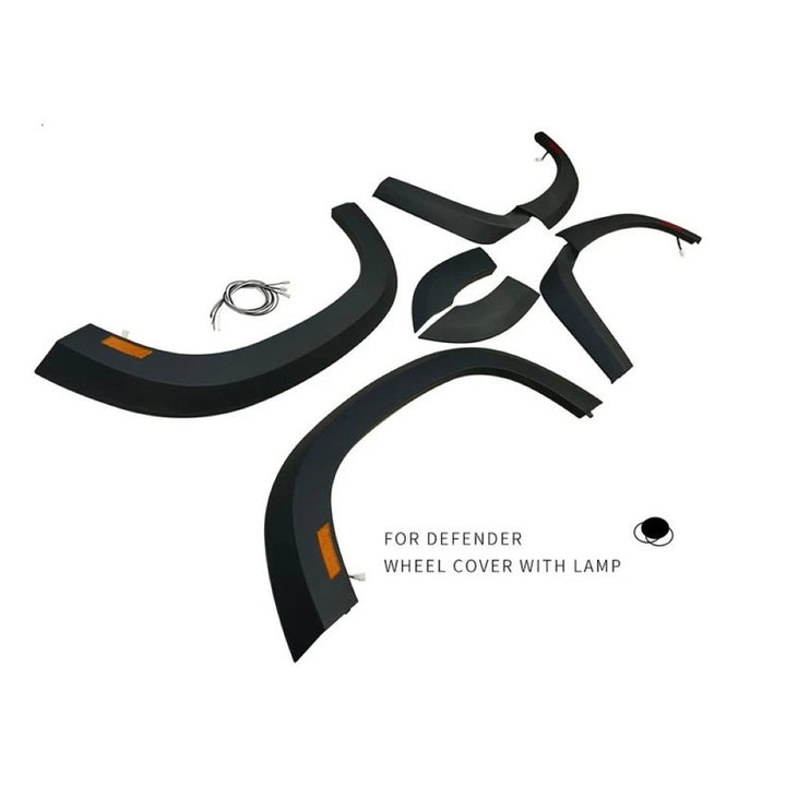 Car Craft Compatible With Range Land Rover Defender 110 L663 Lr129997 2020+ Wide Style Body Kit Upgrade Wheel Arches Extension Trims 4 Door 110 With Led - CAR CRAFT INDIA