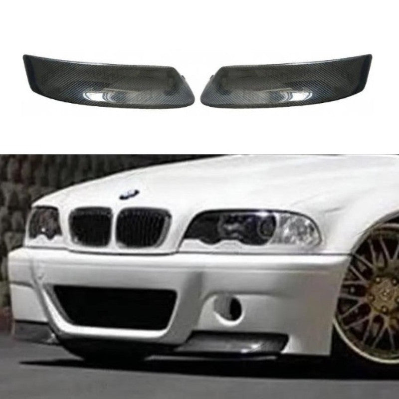 Car Craft Compatible With Bmw 3 Series E46 1999-2005 Front Bumper Splitter Skirst Trim Lip Real Carbon Fiber CC-8549