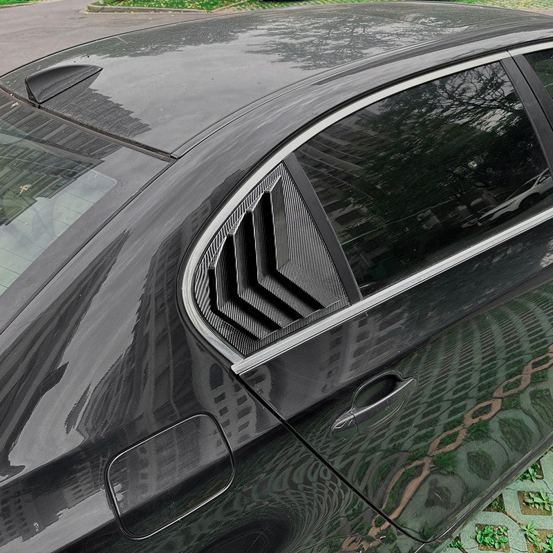 Car Craft Compatible With Bmw 5 Series E60 2004-2009 Rear Side Window Mirror Louver Spoiler Cover Carbon Fiber Look Zst-689 Cf