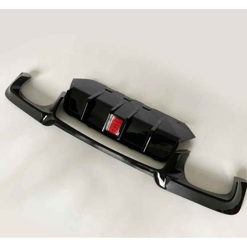 Car Craft Compatible With Bmw 5 Series F10 2010-2017 M5 M Sports Rear Bumper After Lip Diffuser Splitter F10 Style With Led Light Carbon Fiber Look