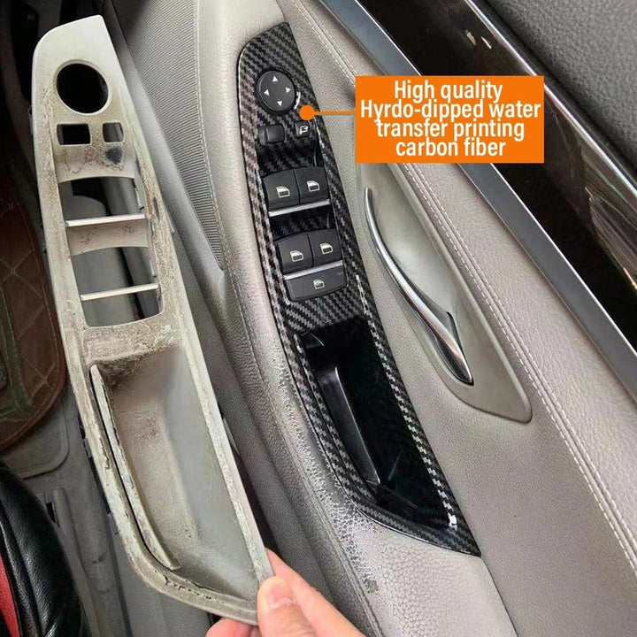Car Craft Compatible With Bmw 5 Series F10 2010-2017 Car Interior Door Armrest Inside Pull Handle Inner Full Set Carbon Fiber 25874 25847l 25848r 25889l 25890r In Cf Rhd Model A CC-7874 - CAR CRAFT INDIA