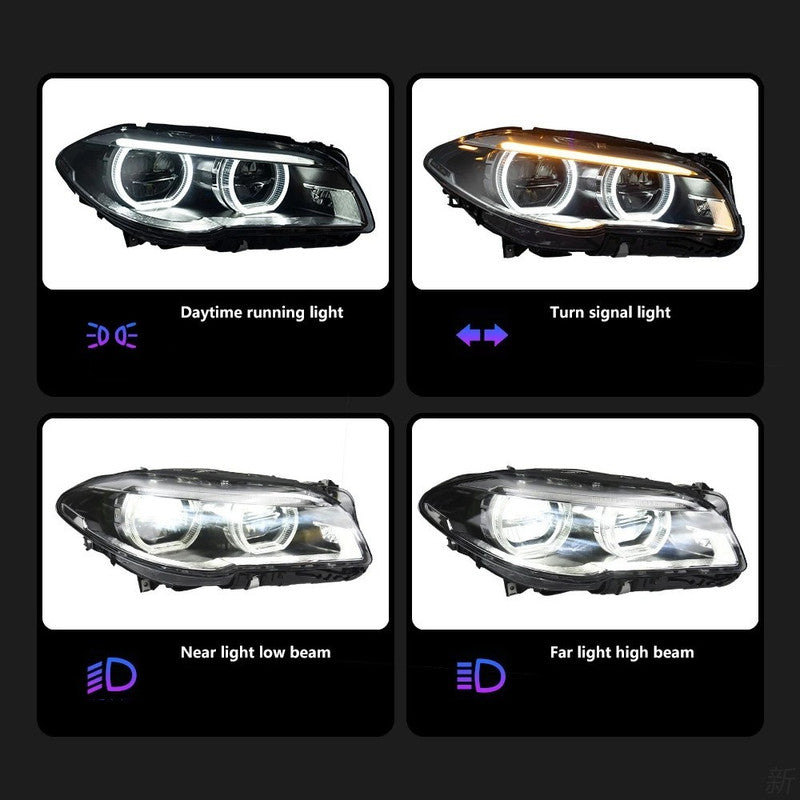 Car Craft Comaptibel With Bmw 5 Series F10 2010-2013 Pre Facelift Car Front Upgraded Head Light Lamp Xenon Headlight Retrofit Upgrade Modified Led Drl Hid Lci Style