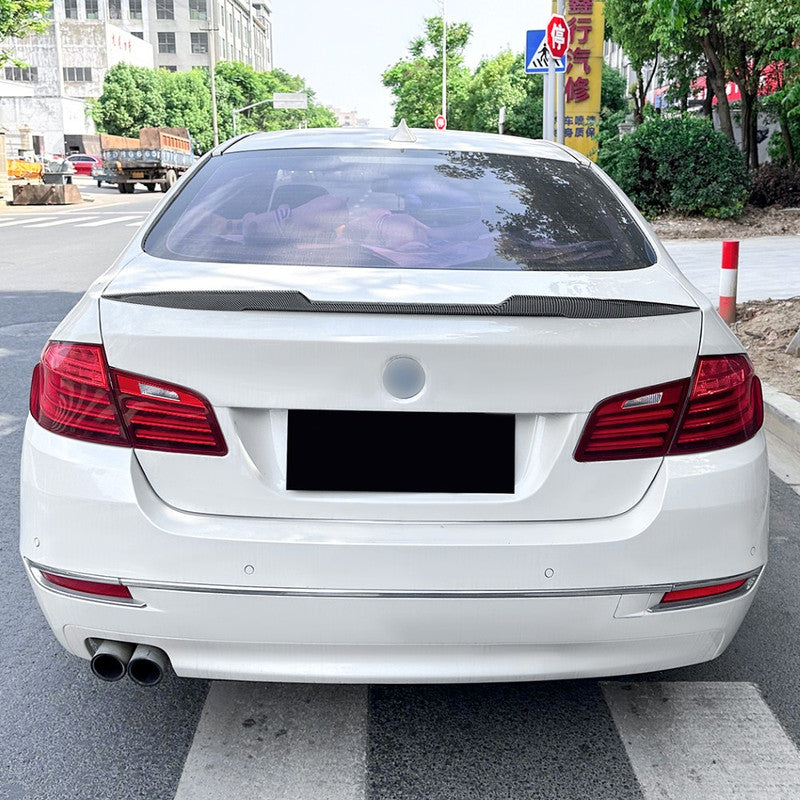 Car Craft Compatible With Bmw 5 Series F10 2010-2017 Rear Roof Wing Lip Trunk Boot Spoiler M4 Style Carbon Fiber Look Zst-742 Cf Bm-038