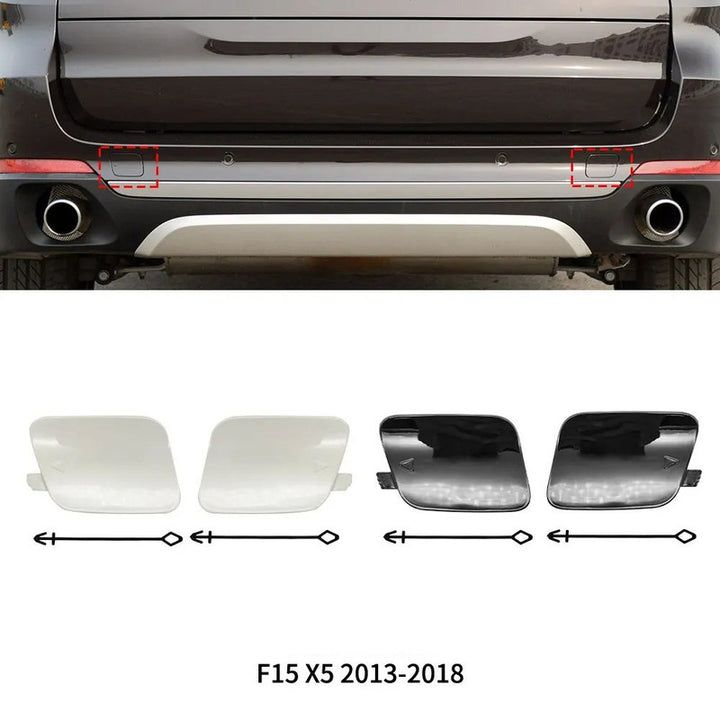 Car Craft Compatible With Bmw X5 F15 2014-2018 Rear Bumper Tow Hook Towing Tochan Trailer Cover 51127378573 Unpainted Left - CAR CRAFT INDIA