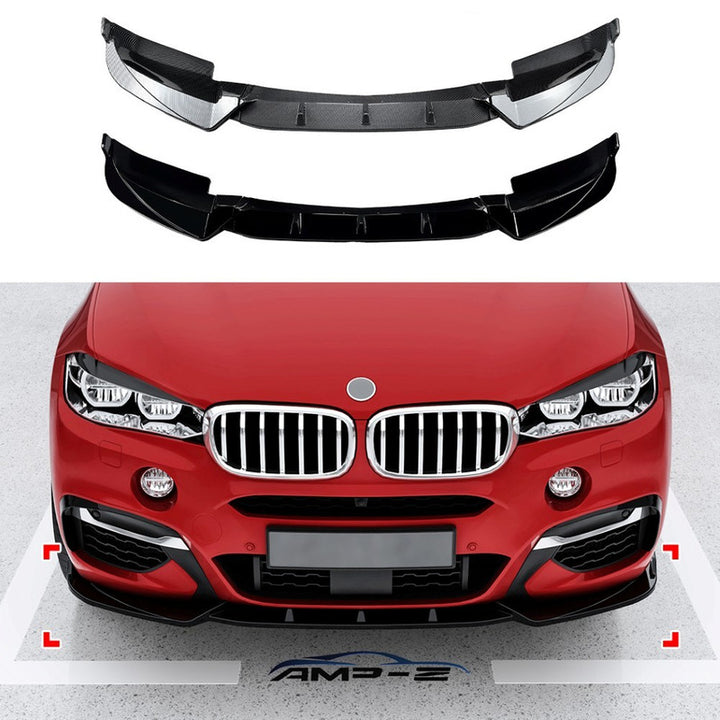 Car Craft Compatible With Bmw X6 F16 2014-2019 Front M Sports Bumper Lip Splitter Skirst Carbon Fiber Look Zst-714 Cfl