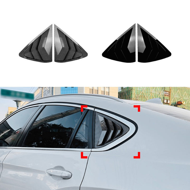 Car Craft Compatible With Bmw X6 F16 2014-2019 Rear Side Window Louver Cover Trim Lid Zst-634 Cfl Carbon Fiber Look