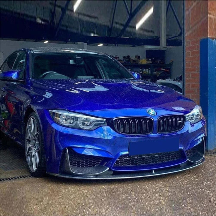 Car Craft Compatible With Bmw 3 Series F30 F90 2012-2018 M Sport M3 M4 Front Bumper Lip Splitter Skirts Glossy Black
