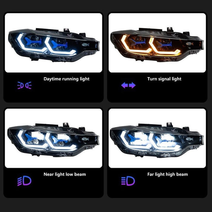 Car Craft Compatible With Bmw 3 Series F30 Lci 2016-2019 Car Front Upgraded Head Light Lamp Xenon Headlight Retrofit Upgrade Matrix Modified Led Drl Hid