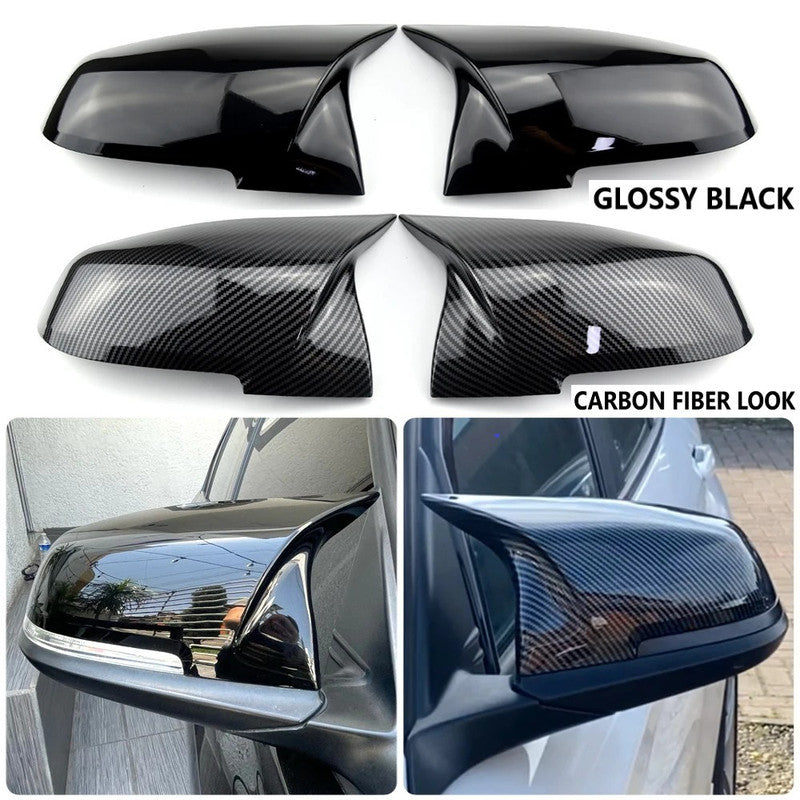 Car Craft Compatible With Bmw 1 2 3 Series F20 F22 F30 F34 Gt 12-18 4 Series F32 14-18 X1 E84 13-15 F87 14-18 M3 M4 M5 M6 Side Rear View Case Door Wing Cap Shell Housing Mirror Covers Carbon Glossy Black