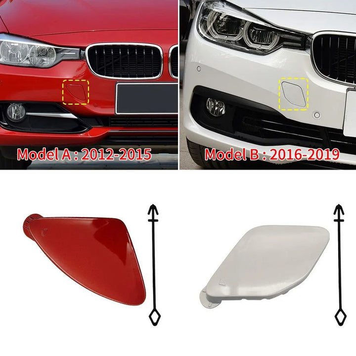 Car Craft Compatible With Bmw 3 Series F30 Lci 2016-2019 Front Bumper Tow Hook Towing Tochan Trailer Cover 51117396837 Unpainted - CAR CRAFT INDIA