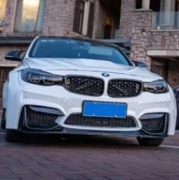 Car Craft Compatible With Bmw 3 Series Gt F34 2012-2018 Upgraded Front M Sport M4 Style Front Bumper Lip Skirts Splitter Bodykit Real Carbon Fiber