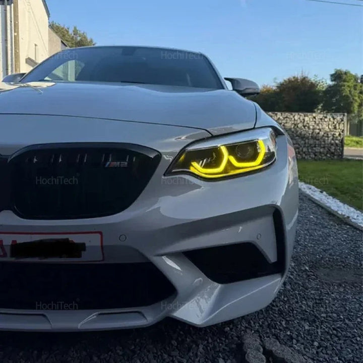 Car Craft Compatible With Bmw 2 Series F22 F23 M240i F87 M2 Facelift 2018-2021 Led Style Headlight Drl Daytime Running Light Angel Eye Led Module Yellow Color Csl Style
