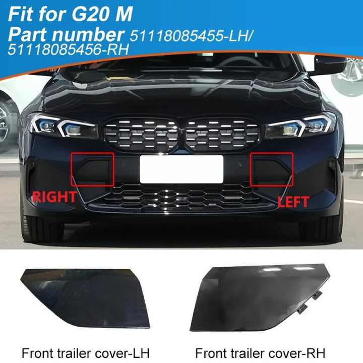 Car Craft Compatible With Bmw 3 Series G20 Lci 2023+ M Sport M Tech Front Bumper Tow Hook Towing Tochan Trailer Cover 51118085455 Unpainted Left - CAR CRAFT INDIA