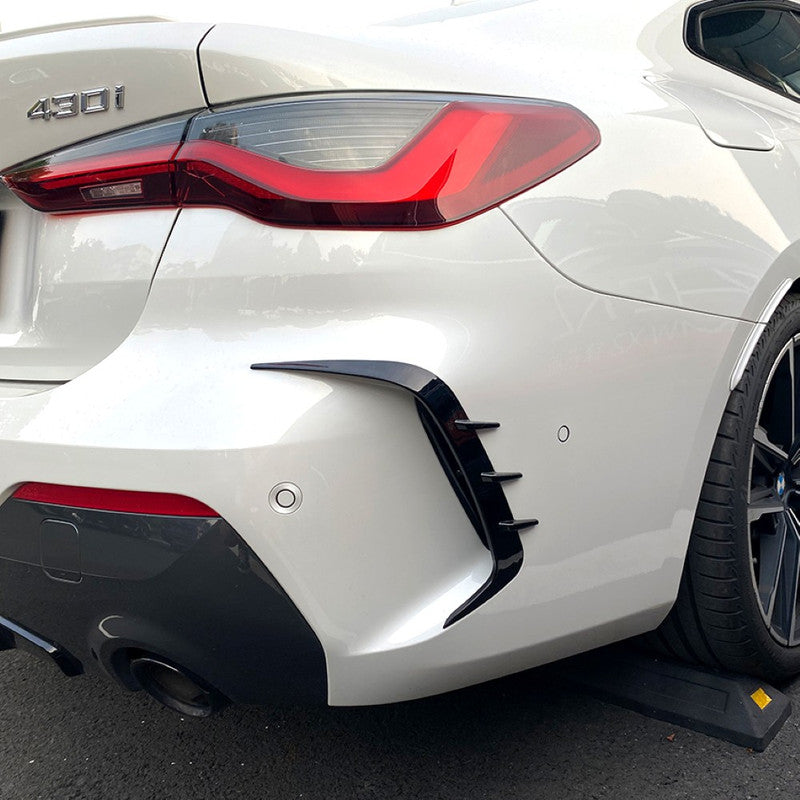 Car Craft Compatible With Bmw 4 Series M4 G22 2020+ M Sports Rear After Bumper Lip Diffuser Splitter Skirst Flag Canard Glossy Black Zst-389 Gb Usa