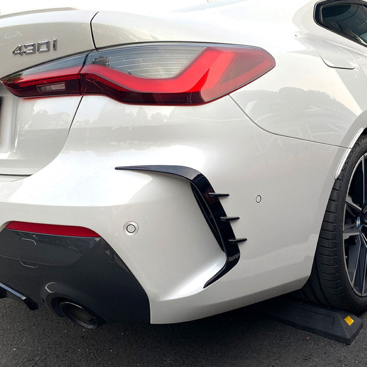 Car Craft Compatible With Bmw 4 Series M4 G22 2020+ M Sports Rear After Bumper Lip Diffuser Splitter Skirst Flag Canard Glossy Black Zst-389 Gb Usa