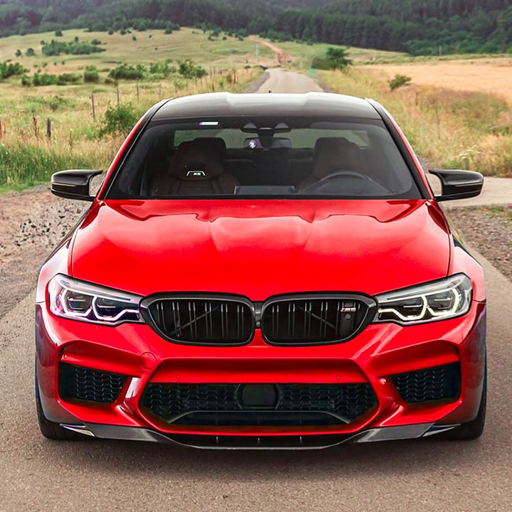 Car Craft Compatible With Bmw 5 Series G30 F90 2018-2020 Front M5 Bumper Lip Skirt Splitter Spoiler Zst-990 Cf Carbon Fiber Look