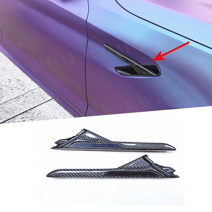 Car Craft Compatible With Bmw 5 Series G30 F90 M5 2017-2023 Side Fender Air Vent Trim Covers Glossy Black