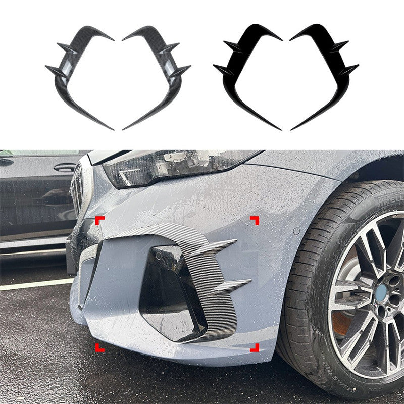 Car Craft Compatible With Bmw 5 Series G60 2024+ Front M Sports Bumper Fog Lamp Light Air Intake Wind Knife Trim Skirts Canard Splitters Carbon Fiber Look Zst-754 Cf