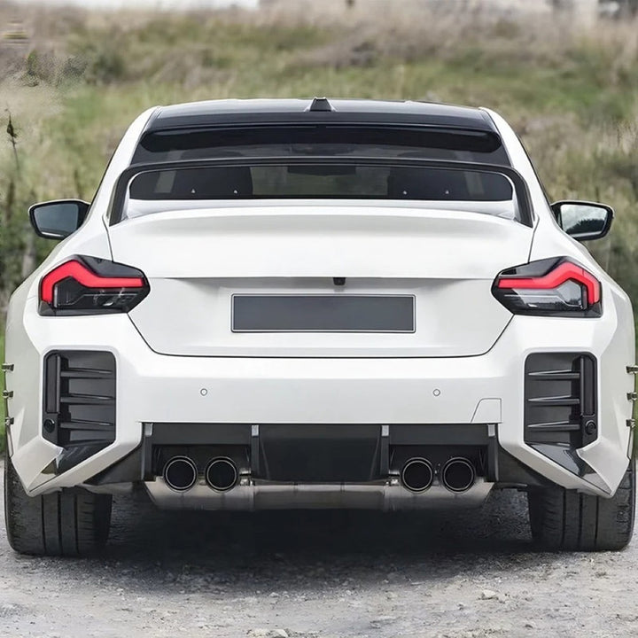 Car Craft Compatible With Bmw 2 Series M2 G87 2023+ Mp M Performance Car Rear Bumper Air Vent Side Wind Blade Spoiler Indicator Light Trim Diffuser Skirts Splitter Trim Zst-693 Carbon Fibre Look
