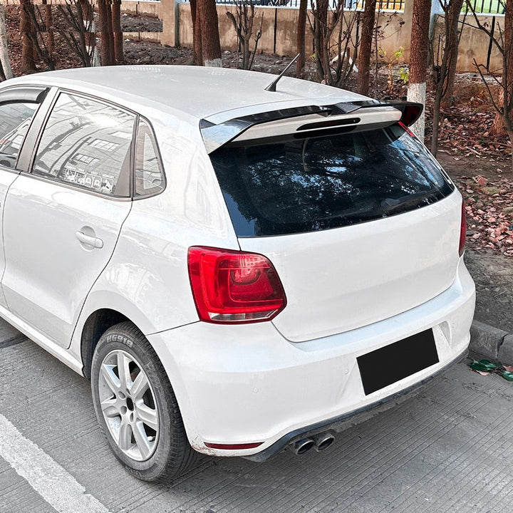 Car Craft Compatible With Volkswagen Polo Mk5 6r 6c 2009-2024 Rear Trunk Boot Roof Wing Lip Spoiler Splitter Skirts Oettinger Zst-965 Carbon Fiber Look