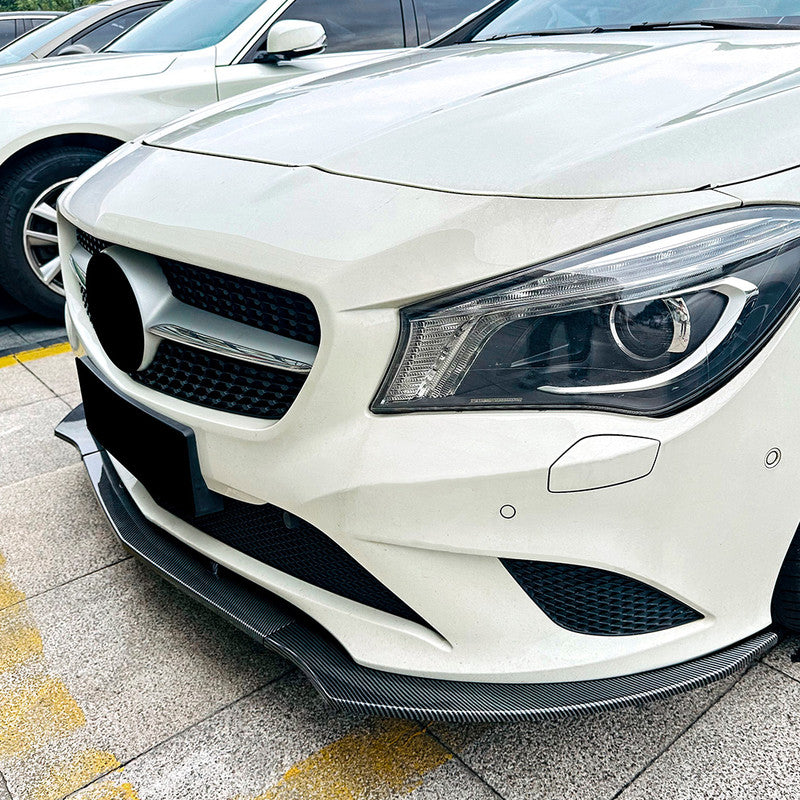 Car Craft Compatible With Mercedes Benz Cla W117 C117 2013-2015 Standard Front Bumper Lip Splitter Diffuser Skirst Flag Canard Carbon Fiber Look Zst-669 Cf