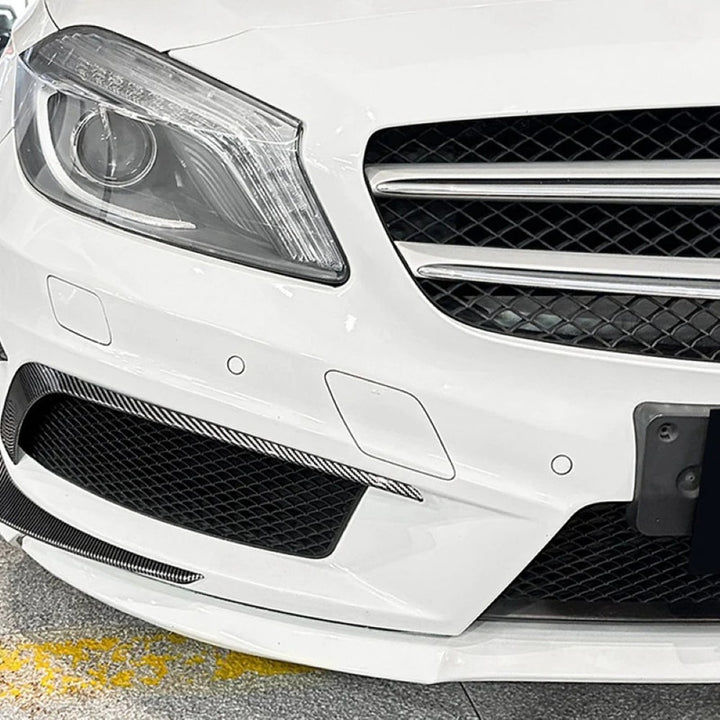 Car Craft Compatible With Mercedes Benz A Class W176 2013-2015 Amg Front Bumper Lip Skirt Splitter Spoiler Zst-879 Carbon Fiber Look