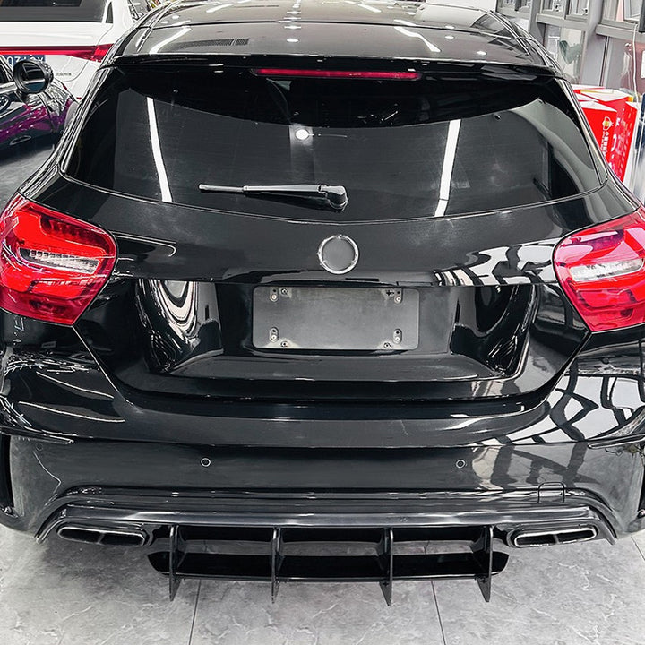 Car Craft Compatible With Mercedes Benz A Class W176 2012-2018 Amg Rear Bumper After Lip Diffuser Lip Skirst Splitter Flag Canard Zst