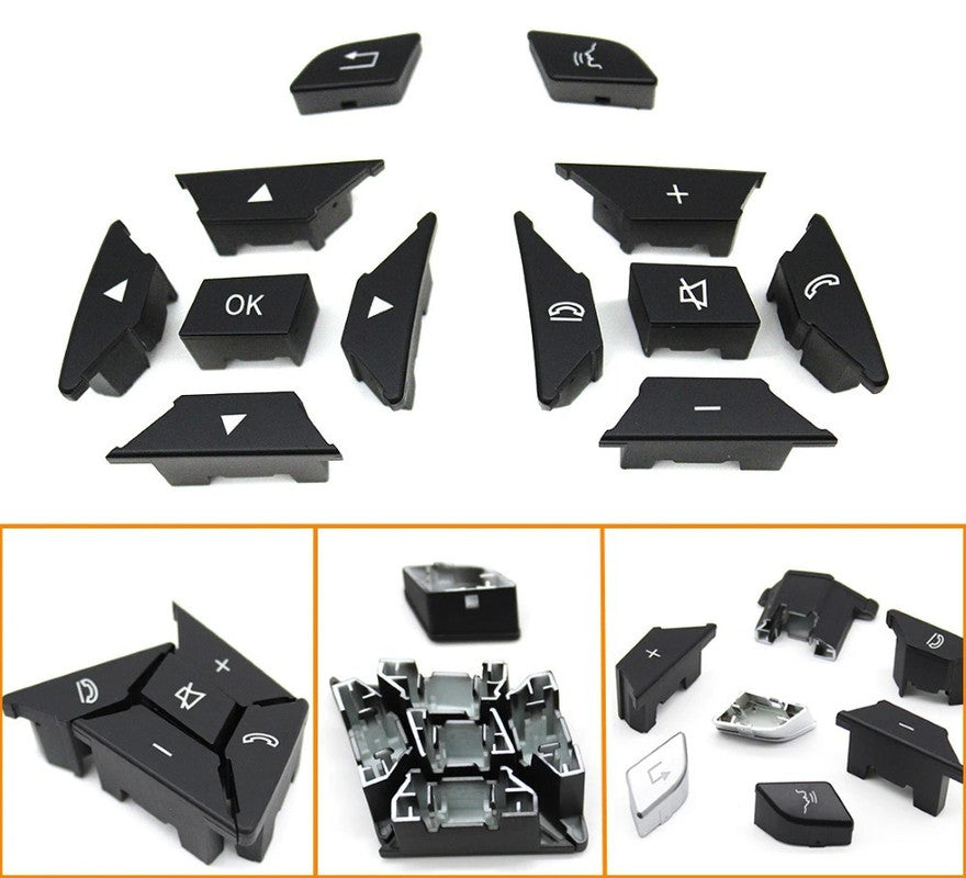 Car Craft Compatible With Mercedes A B C E Class Gla W204 W246 W207 W212 W176 W156 Cla W117 Cls W218 Slk Slc W172 Steering Wheel Control Switch Knob Button Cover 21854001629107 Black Left A CC-7844 - CAR CRAFT INDIA