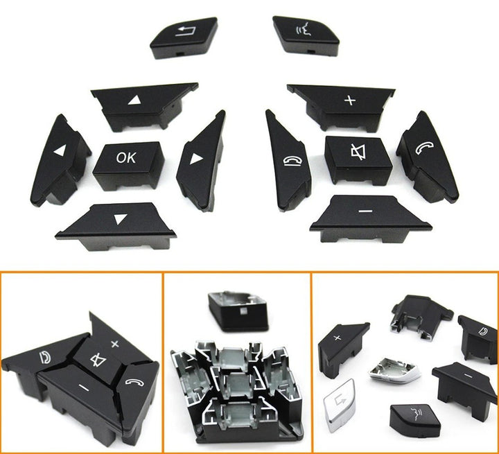 Car Craft Compatible With Mercedes A B C E Class Gla W204 W246 W207 W212 W176 W156 Cla W117 Cls W218 Slk Slc W172 Steering Wheel Control Switch Knob Button Cover 21854001629107 Black Left A CC-7844 - CAR CRAFT INDIA