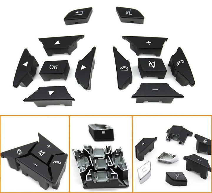 Car Craft Compatible With Mercedes A B C E Class Gla W204 W246 W207 W212 W176 W156 Cla W117 Cls W218 Slk Slc W172 Steering Wheel Control Switch Knob Button Cover 21854001628495 Moka Left A CC-7846 - CAR CRAFT INDIA