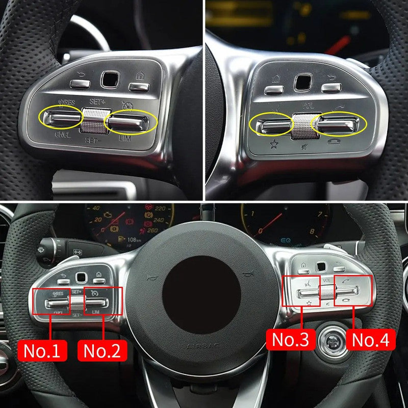 Car Craft Compatible With Mercedes Benz C Class W205 2019-2021 Glc Class W253 2020-2022 Gls Gle W167 2019+ Cla Gla W247 2019+ A Class W177 2018+ Steering Wheel Control Switch Button 0999058106-t2 - CAR CRAFT INDIA