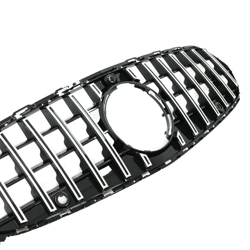 Car Craft Compatible With Mercedes Benz C Class W206 C206 2023 Upgraded Front Bumper Racing Mesh Show Grille With Camera Hole Gtr Silver