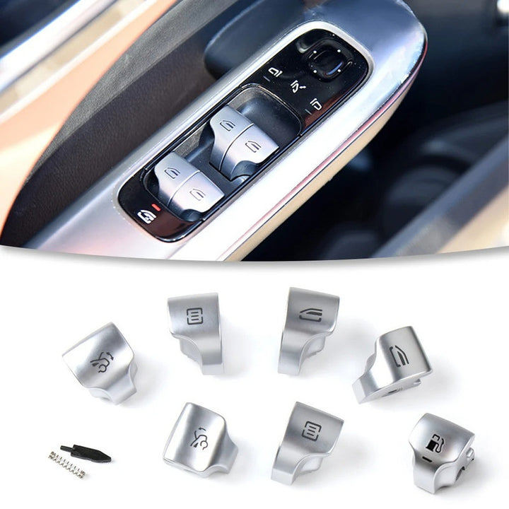 Car Craft Compatible With Mercedes-benz C Class W206 2022+ Glc W254 2023+ E Class W214 2024+ S Class W223 2020+ Master Window Switch Repair Button Cover Cap 2069005611-1 Front 1 CC-8986