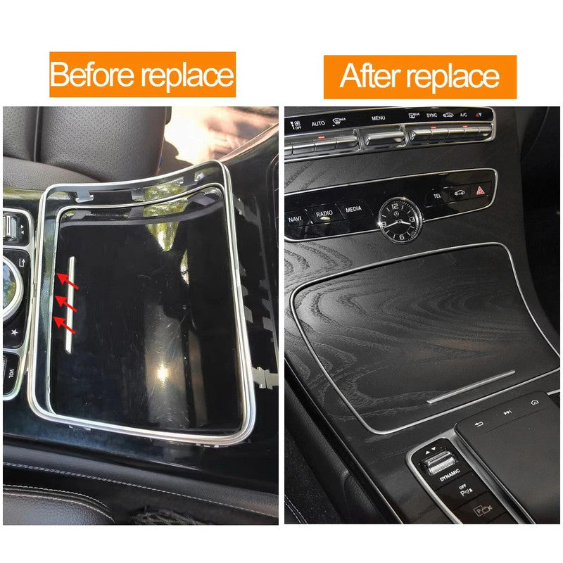 Car Craft Compatible With Mercedes Benz E Class W213 W238 2016-2023 Cls Class W257 2018-2023 Car Center Console Cup Drink Holder Box Chrome Decorative Cover Trim Frame 2136830600 2136830500 2136830900 CC-7843 - CAR CRAFT INDIA