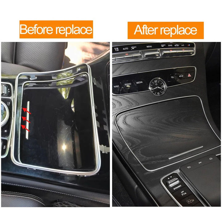 Car Craft Compatible With Mercedes Benz E Class W213 W238 2016-2023 Cls Class W257 2018-2023 Car Center Console Cup Drink Holder Box Chrome Decorative Cover Trim Frame 2136830600 2136830500 2136830900 CC-7843 - CAR CRAFT INDIA