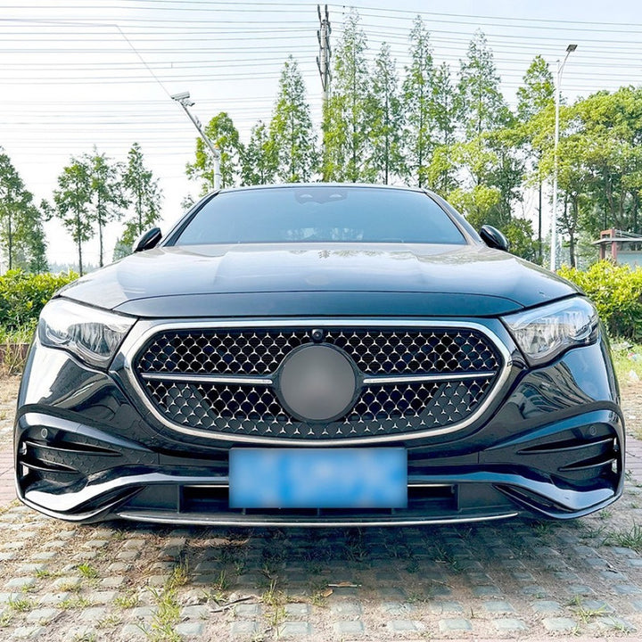 Car Craft Compatible With Mercedes Benz E Class W214 2024+ Front Amg Bumper Fog Lamp Light Air Intake Trim Skirts Canard Splitters Carbon Fiber Look Zst-774 Cf