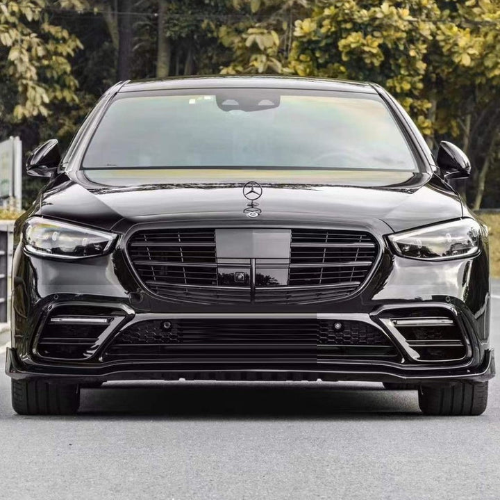 Car Craft Compatible With Mercedes Benz S Class W223 2021-2025 Car Upgrade To S450 Amg Bumper Bodykit Front After Lip Diffuser Exhaust Tips Fog Gril Cover Grill