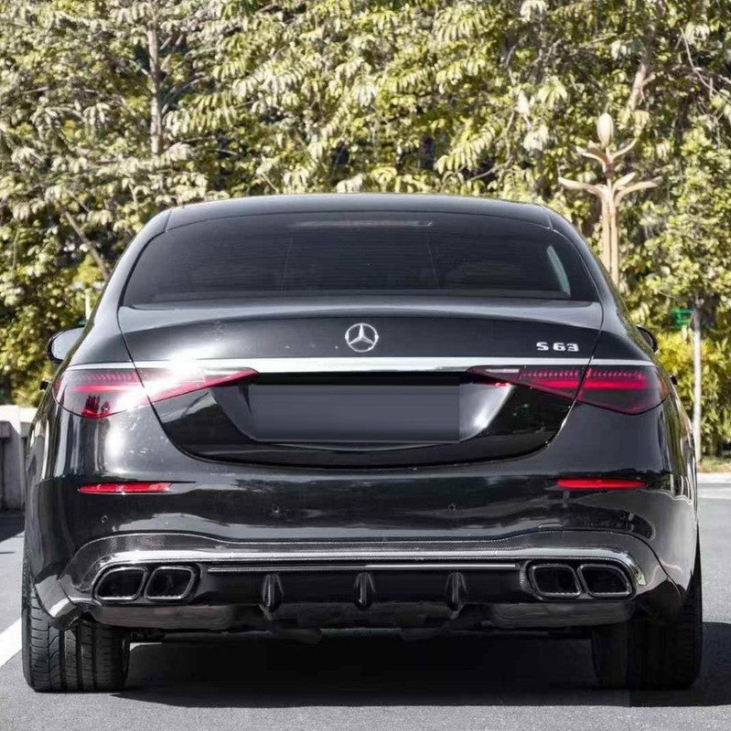 Car Craft Compatible With Mercedes Benz S Class W223 2021-2025 Car Upgrade To S63 Amg Bumper Bodykit Front After Lip Diffuser Exhaust Tips Fog Gril Cover Grill