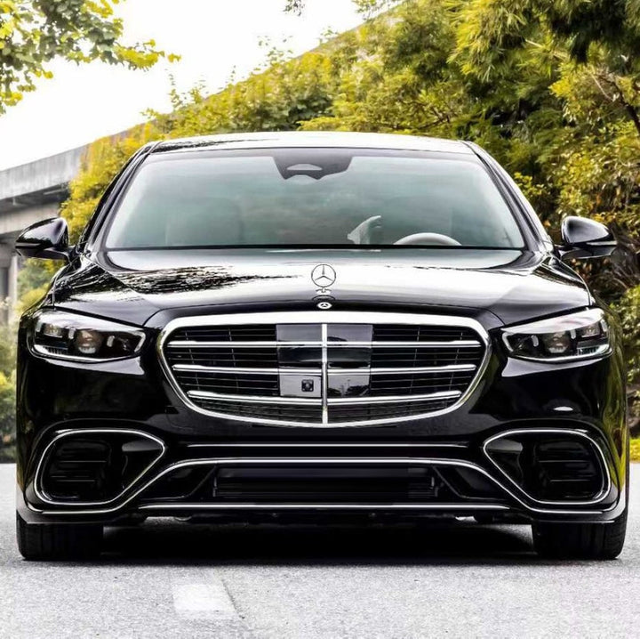 Car Craft Compatible With Mercedes Benz S Class W223 2021-2025 Car Upgrade To S65 Amg Bumper Bodykit Front After Lip Diffuser Exhaust Tips Fog Gril Cover Grill