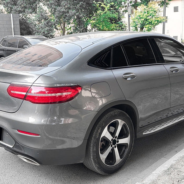 Car Craft Compatible With Mercedes Benz Glc Coupe C253 W253 2016-2020 Car Rear Window Louvers Sticker Rear Triangle Window Shade Spoiler Trim Accessories Zst-1033 Glossy Black