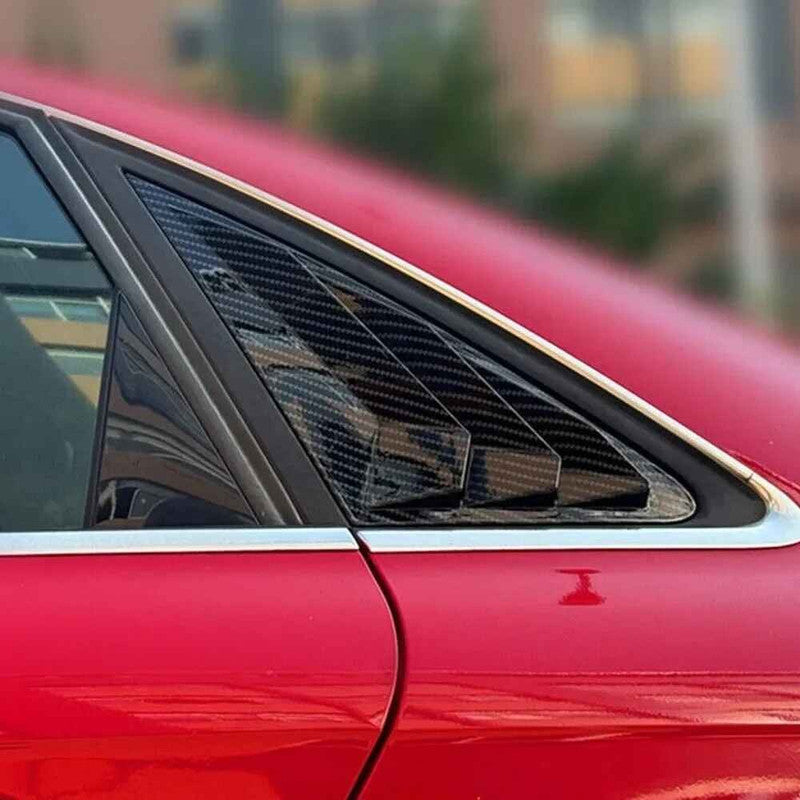 Car Craft Compatible With Audi A4 B8 Sedan 2009-2016 Car Rear Window Shutter Cover Louver Side Vent Trim Triangle Glossy Black
