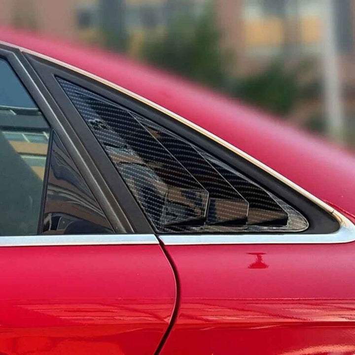 Car Craft Compatible With Audi A4 B8 Sedan 2009-2016 Car Rear Window Shutter Cover Louver Side Vent Trim Triangle Glossy Black
