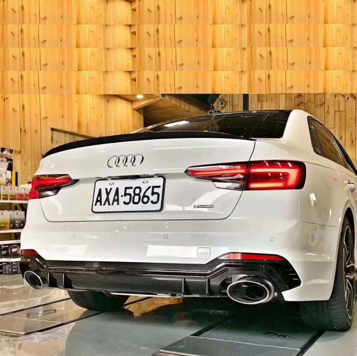Car Craft Compatible With Audi A4 B9 2017-2020 Upgraded Facelift Convert To Rs4 S4 Sport Bodykit Rear Bumper Exhaust Pipe Tip 0 0 Black A4-026 Gc Ex Black