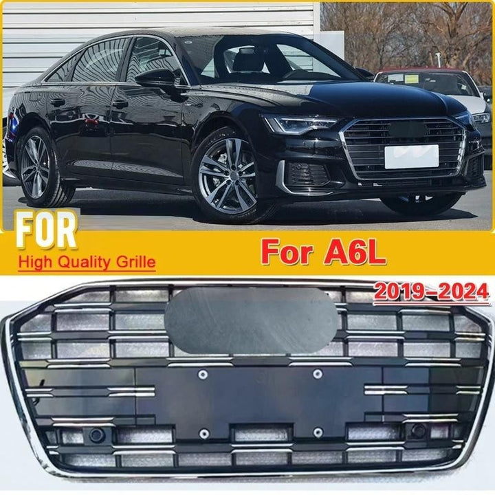 Car Craft Compatible With Audi A6 S6 Rs6 C8 2019-2023 Front Rs6 Sport Bumper Upgraded Show Grill Mesh Rsu Silver Chrome Outer And Trim - CAR CRAFT INDIA