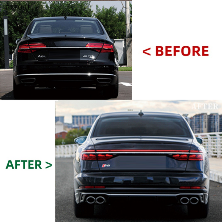 Car Craft Compatible With Audi A8 D4 2010-2017 To 2018+ S8 D5pa Upgrade Facelift Matrix Conversion Bodykit Bumper Hood Trunk Headlight Taillight CC-6317